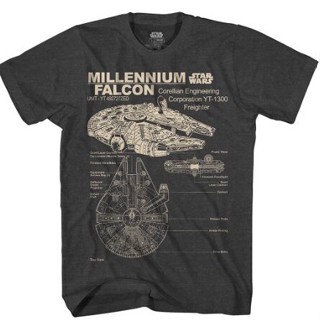 เสื้อยืดแขนสั้นเสื้อยืดโอเวอร์ไซส์เสื้อยืด พิมพ์ลาย DISTRO STAR WARS Millennium Falcon สําหรับผู้ชาย ผู้ใหญ่ S-5XLS-5XL