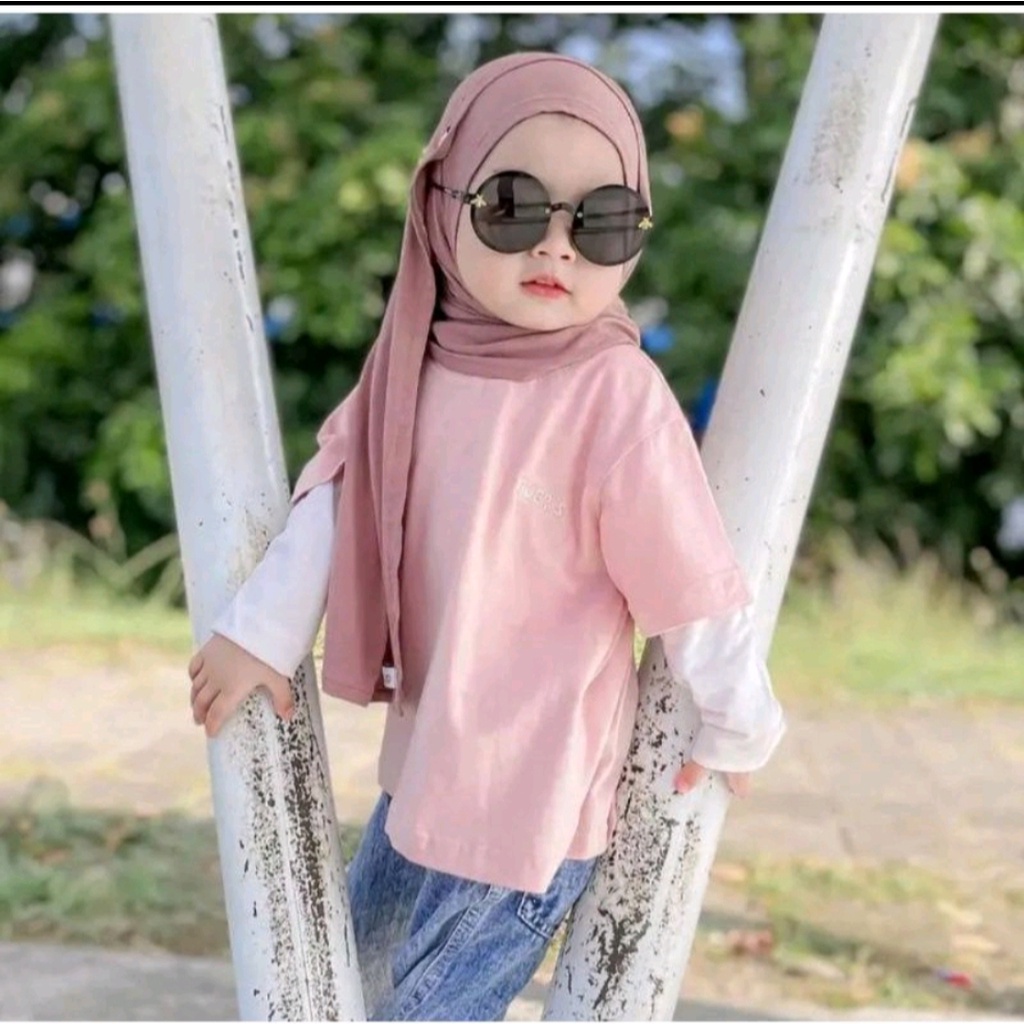 Pashtan Kids Jersey Childrens Pashmina Buttons / Premium Jersey Instant Childrens Pashmina Hijab / Contemporary Childrens Pashmina