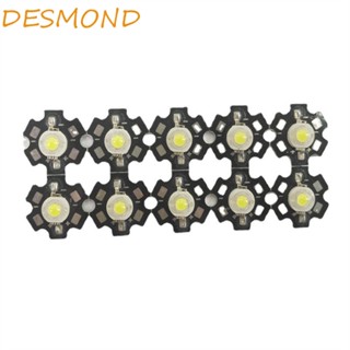 Desmond ลูกปัดฮีตซิงก์ PCB LED อลูมิเนียม พลังงานสูง สีขาว 10 ชิ้น 10 ชิ้น