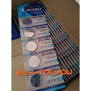 CR2016 ถ่านกระดุม PKCELL รุ่น CR2016 3V Lithium Battery พร้อมส่ง (1 Pack มี 5 pcs) ถ่าน