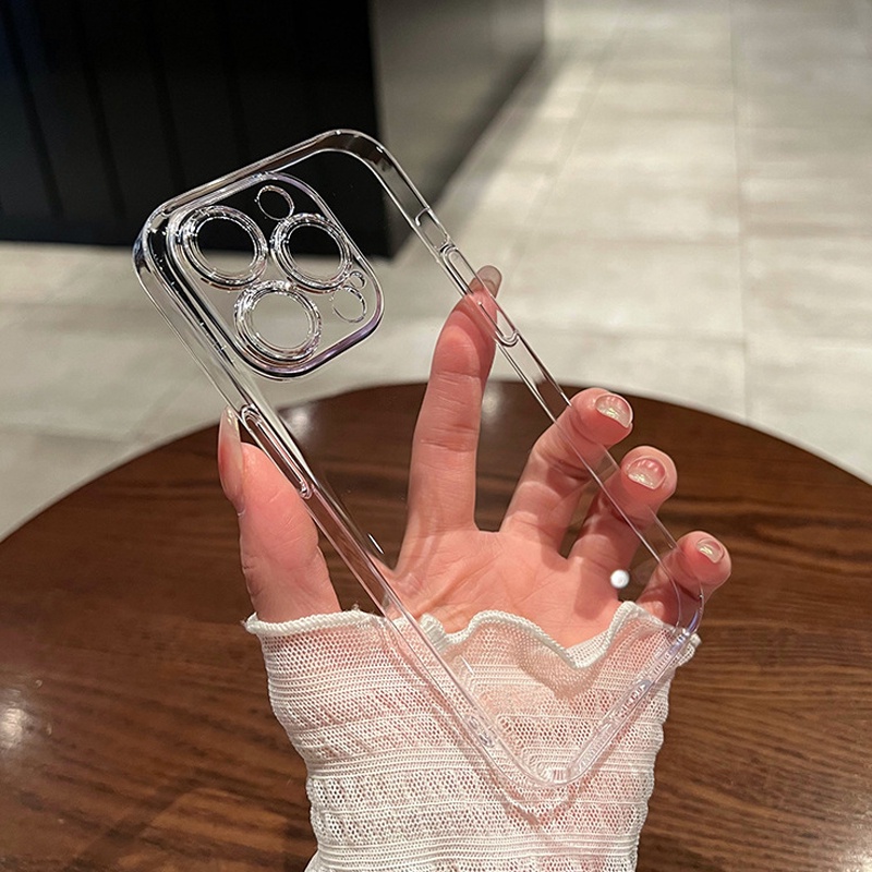 คลุมทั้งหมดกันฝุ่นฝาครอบกันชนสุทธิสําหรับ Apple iPhone 17 Air 16 15 14 iPhone14 13 12 Pro Max Plus Clear Hard PC กล้องป้องกันกลับกรณี