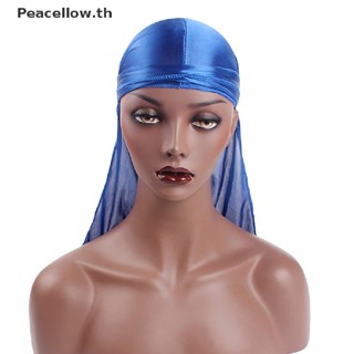 Peacellow หมวกผ้าโพกหัว ผ้าโพกหัว ผ้าไหม ลาย Durags Bandanas Doo Men Sa Durag Biker Headwear TH