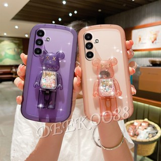 พร้อมส่ง เคสโทรศัพท์มือถือ ลายหมีสีชมพูน่ารัก พร้อมขาตั้ง สําหรับ Samsung Galaxy A14 A34 A54 A13 A04e A04 A04S LTE 4G 5G GalaxyA54 GalaxyA34