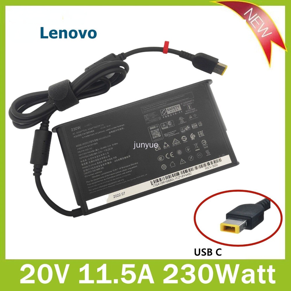 20V 11.5A 230W แล็ปท็อปอะแดปเตอร์จ่ายไฟสําหรับ Lenovo Legion 5 Y7000P Y9000K W540 P71 P72 P73 Charger Slim