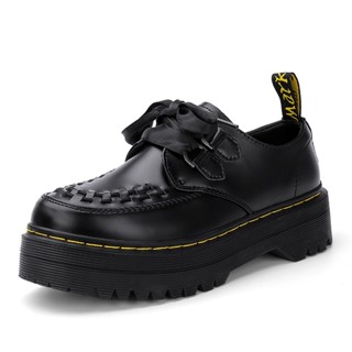 Dr. Martens Womens 1461 Thickened Leather Strap Shoes Womens Low Top Round Head Casual Martin Shoes