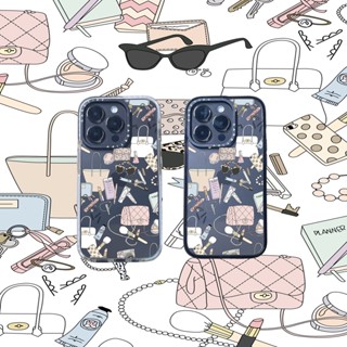 Casetify X เคสโทรศัพท์มือถืออะคริลิค TPU ใส แบบแข็ง ลายโลโก้แกะสลัก สีดํา สีขาว สําหรับ Apple IPhone 11 12 13 14 Pro Max