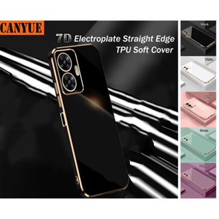 OPPO Reno8 Pro Z T 5G Reno 8 8Pro 8Z 8T Reno8Z Reno8T Reno8Pro Square 7D Luxury Plating TPU Case Electroplate Straight Edge Soft Silicone Slim Back Cover Slim Mobile Phone Casing