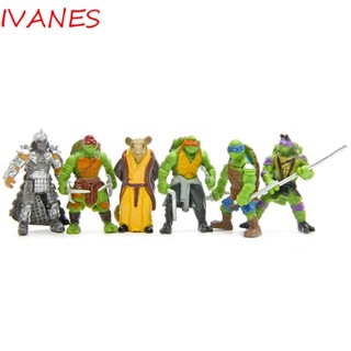 IVANES 6pcs/set Turtles Actions Figure Children Cartoon Turtles Model Teenage Ninja Turtles Mini Ornaments Gifts Anime Figure Doll Lovely Tartaruga Turtles Toys