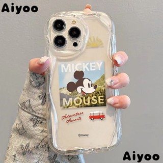 ✅เคสโทรศัพท์มือถือแบบนิ่ม ใส กันกระแทก ลายมิกกี้เมาส์ ภาษาอังกฤษ สําหรับ iPhone 14 13promax 12 11 7 8p xsxr