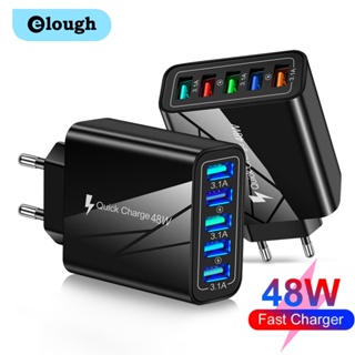 Elough อะแดปเตอร์ชาร์จโทรศัพท์มือถือ 48W 5 พอร์ต USB