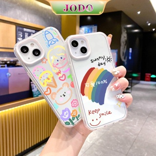 เคสโทรศัพท์มือถือซิลิโคน TPU แบบนิ่ม ลายเด็กผู้หญิง สีรุ้ง กันกระแทก สําหรับ iPhone 14 13 12 11 Promax 6 6S 7 8 Plus XS X XR XsMax SE 3 In 1