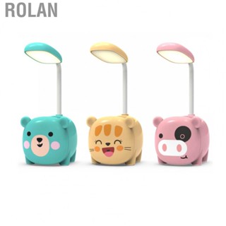 Rolan Pen Holder Table Lamp for Students Cartoon Eye Protection with Collapsible Hose USB Charging Night  Light