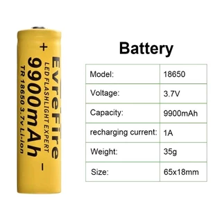 4pcs 18650 9900mAh GTL li-ion 3.7V ไฟฉายแบตเตอรี่แบตเตอรี่แบบชาร์จไฟได้ RC989