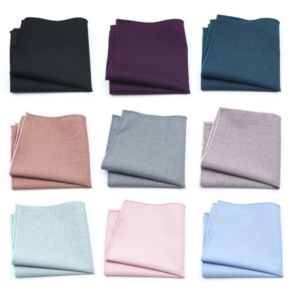 Zonfaz ผู ้ ชายสีทึบผ ้ าไหมกระเป ๋ าสแควร ์ นุ ่ มสบายๆผ ้ าเช ็ ดหน ้ าสําหรับงานแต ่ งงาน Casual Hankies 22 * 22 ซม .
