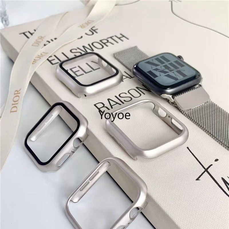 24 รูปแบบ Starlight สีกระจกนิรภัย + สําหรับ Apple Watch 8 Ultra 2 49 มม.45 มม.41 มม.44 มม.40 มม.42 ม