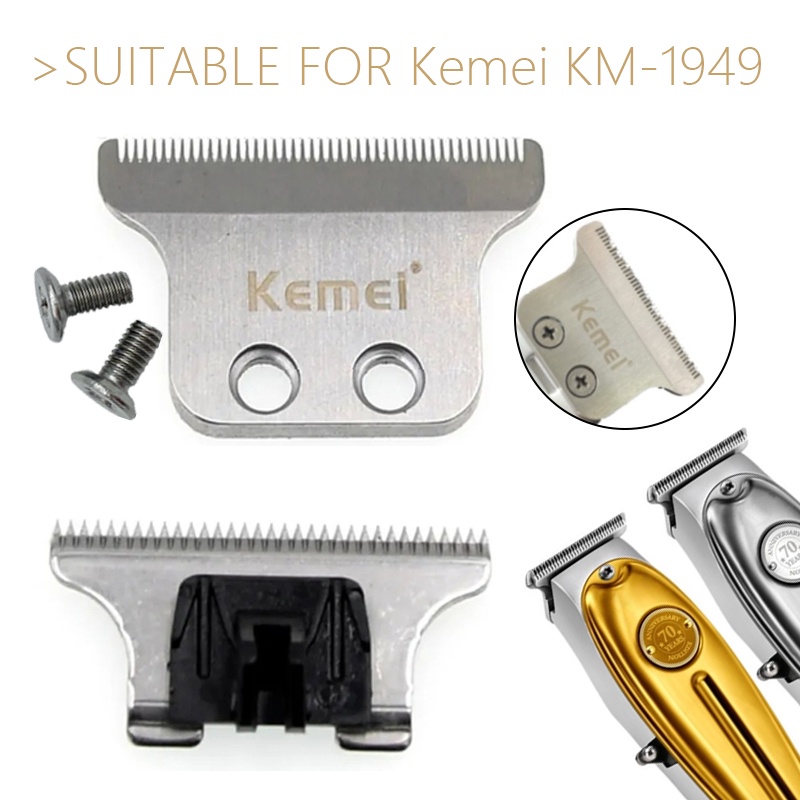 ใบมีดทดแทนสําหรับ Kemei KM-1949 Original Clipper พร้อมสกรู Professional Hair Trimmer มีดตัดหัวอะไหล่อุปกรณ์เสริม