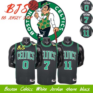 【 Bjs 】เสื้อกีฬาบาสเก็ตบอล ลายทีม No.0TATUM Boston Celtics White Jordan สีดํา