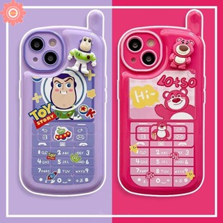 เคสโทรศัพท์มือถือ Tpu นิ่ม ลายการ์ตูน Toy Story Strawberry Bear 3D สไตล์เรโทร สําหรับ iPhone 11 7Plus XR 13 14 12 Pro MAX 7 8 Plus X XS MAX SE 2020