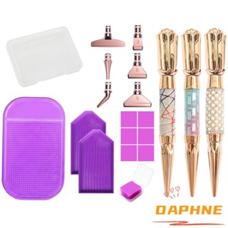 Daphne ชุดเครื่องมือปากกาปักครอสติชคริสตัล 5D สําหรับตกแต่งเล็บ DIY