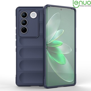 Lenuo เคสโทรศัพท์ ซิลิโคนนิ่ม กันกระแทก สีพื้น หรูหรา สําหรับ Vivo V27 Pro V27E 5G เคสวีโว่