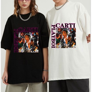 2ttk 【พร้อมส่ง】เสื้อยืดคอกลม แขนสั้น ผ้าฝ้าย พิมพ์ลาย Cashcarti Playboi Carti สไตล์วินเทจ โอเวอร์ไซซ์ สําหรับผู้ชาย