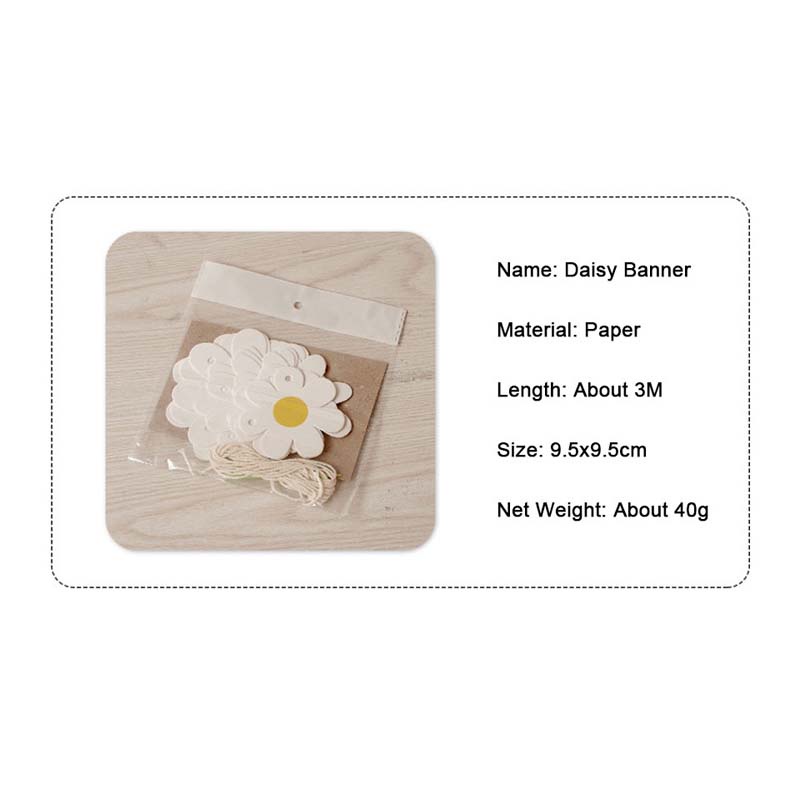 3m ดอกเดซี่ กระดาษ พวงมาลัย แขวน แบนเนอร์ เดซี่ พวงมาลัย แขวนผนัง แบนเนอร์ งานแต่งงาน งานเลี้ยงวันเกิด ตกแต่งเด็ก อาบน้ําเด็ก เด็กผู้หญิง ตกแต่งห้อง - รูปที่ 3