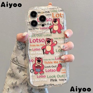 ✅เคสป้องกัน 13 fl ครีมนุ่ม 8pเคสโทรศัพท์มือถือแบบนิ่ม ใส กันกระแทก ลายหมีสตรอเบอร์รี่ ภาษาอังกฤษ สําหรับ Iphone 12xs 12 7 11 14xr BMG1