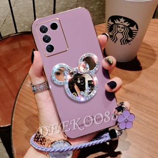 เคสโทรศัพท์มือถือแบบนิ่ม ลายหมีน่ารัก 3D พร้อมกระจก MK และสายคล้องมือ สําหรับ VIVO V29 Y27 Y36 Y78 Y02T Y02A 5G 4G VIVOV29 VIVOY27