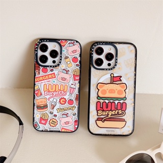 【Lulus Burgers Pig】CASETIFY เคสป้องกันโทรศัพท์มือถืออะคริลิค แม่เหล็ก ลายตัวอักษร สําหรับ iPhone 14 Pro MAX 11 12 13 Pro MAX 14 Plus