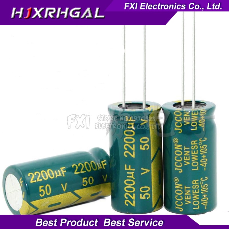 ตัวเก็บประจุไฟฟ้า 50v2200uf 2200uf50v 16*31 50v 2200uf 16x31 10 ชิ้น