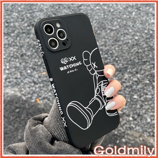 🔥 Kaws เคสไอโฟนลายแถบข้าง โทรศัพท์มือถือกกี้เม้าส์ขอบเหลี่ยม สำหรับ iPhone 14 Pro Max เคสไอโฟน7พลัส 11 12 XS Max เคสไอโฟน11 Pro Max Case 13 Mini i8Plus XR 7 8 Plus 13 Pro