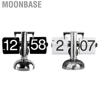 Moonbase Flip Desk Clock  Accurate Stainless Steel Mechanical Single Foot for Livingroom