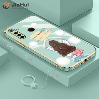 Jiehui เคสโทรศัพท์ ซิลิโคนนิ่ม ขอบตรง ลายการ์ตูน พร้อมสายคล้อง สําหรับ Samsung a03 a03s a31 a51 a71 a02s