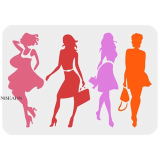 1pc  Fashion Women Stencil 29.7x21cm Urban Beauty Women Drawing Stencil Beautiful Girls Stencil Woman Theme Stencil for Painting on Wall Wood Furniture Fabric and Paper