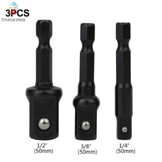 3pcs Impact Socket Adapter 1/4 3/8 1/2Inch Nut Driver Sockets Hex Shank Extension New