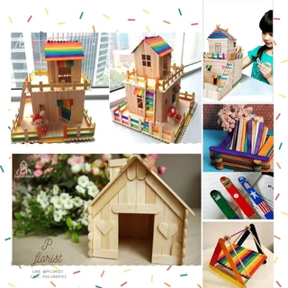 ไม้ไอติม ( แพ็ค50ชิ้น) ไม้ไอติม(ใหญ่ / เล็ก / สี / ขาว) ไม้ไอติมสี งานDIY งานศิลปะ งานประดิษฐ์