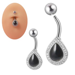 1 Piece Temperature Sensing Discoloration Stone Stainless Steel Belly Button Ring Navel Piercing 14Gauge