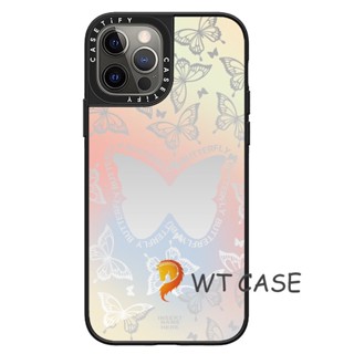 Casetify X [ผีเสื้อ, คลื่น] เคสโทรศัพท์มือถือ PC แบบแข็ง ขอบ TPU พร้อมกระจกแต่งหน้า สําหรับ iPhone 14 13 12 11 pro max XR XS max 7Plus 11 12 pro max 13 pro max