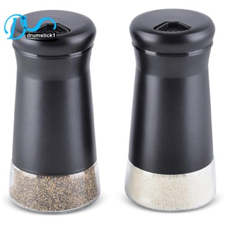 【High quality】Pepper Shakers with Adjustable Pour Holes Elegant Stainless Steel Salt and Pepper Dispenser Perfect for Sea Salts 2Pcs