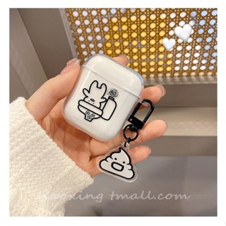 เคสหูฟัง แบบนิ่ม สีโปร่งใส สําหรับ Airpods 1 2 Apple 3 Pro