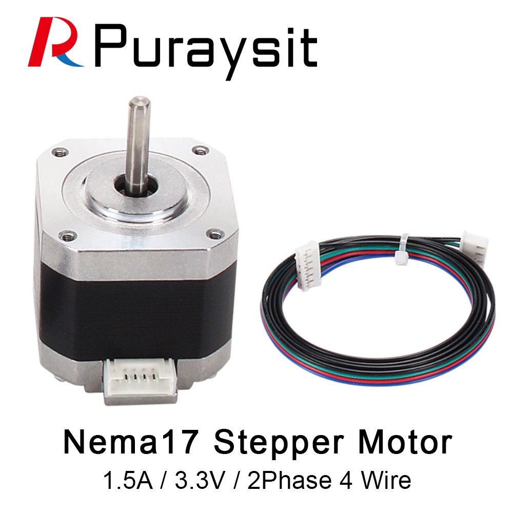 Puraysit 5pcs Nema17 Stepper Motor 0.9 องศาความแม่นยําสูง 280 mN.m 57g.Cm 1.3A 17HS4401 17HS4401S 4-