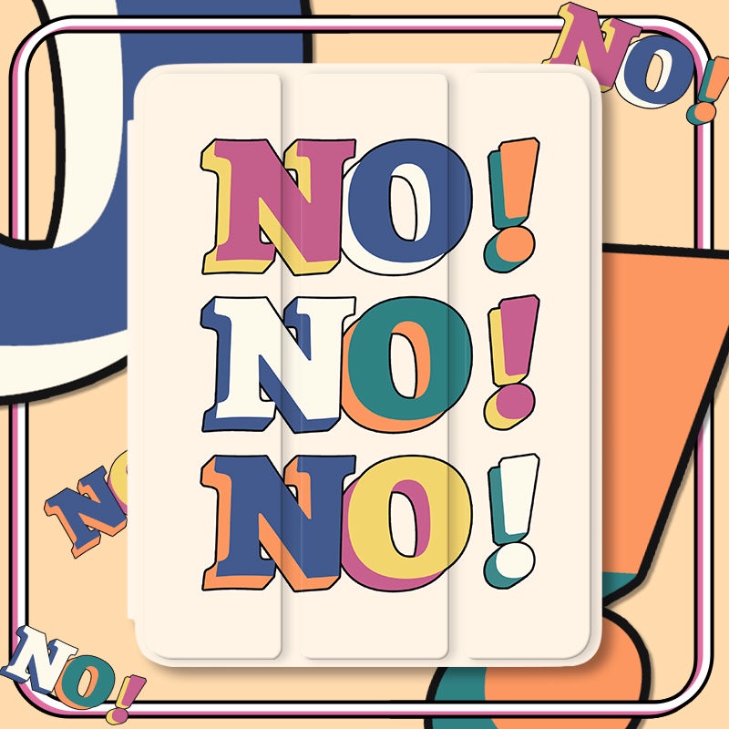 Gen10 Air5 Gen9 เคส iPad Pro 11 เคส iPad Gen8 Gen7 Gen6 Gen5 เคสไอแพด ลายตัวอักษรสุดเท่ พร้อมที่ใส่ป