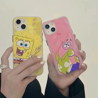 เคสแข็ง สำหรับ ไอโฟน iPhone 14 Pro Max iPhone 13 Pro Max iPhone 12 Pro Max iPhone 11 Cartoon SpongeBob SquarePants &amp; Patrick Star Hard Case