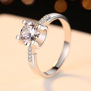 Moissanite แหวนเพชรโมอิส 1.00CT 6.50 มม. (0.86CT) เครื่องประดับ สําหรับผู้หญิง