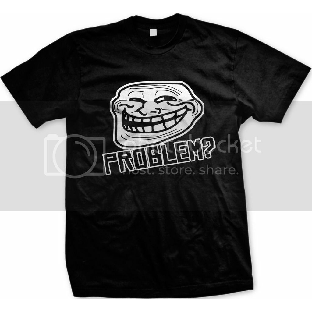 Troll Face Smiley Problem? Meme Funny Slogan Rage Comics Smile เสื้อยืดผู้ชาย
