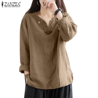 ZANZEA Womens Daily V-Neck  Long Sleeve Holiday Blouses