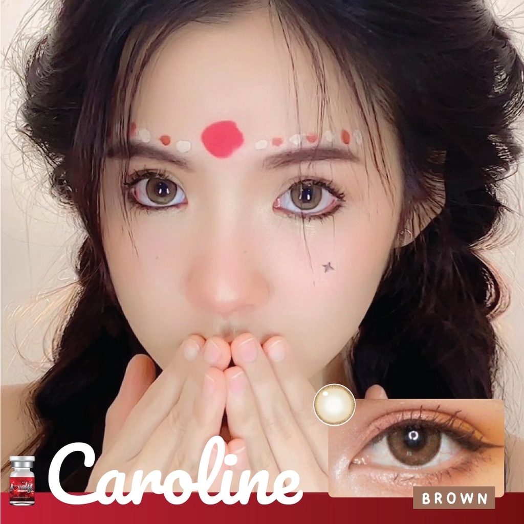 ❤️คอนแทคเลนส์ ขนาดมินิ / กลาง ❤️Caroline (Lovelylens) สี : Brown / Gray ราคา ถูกที่สุด ดีลบีเคเค แกลเลอรีภาพที่ 7