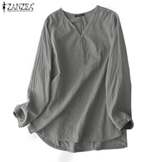 ZANZEA Women Commuting Daily Casual Simple Breasted Long Sleeve Blouses