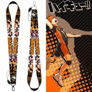 Js สายคล้องคอ ลายการ์ตูนอนิเมะ Haikyuu สําหรับพวงกุญแจ บัตรประจําตัวประชาชน USB