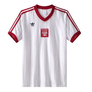 เสื้อกีฬาแขนสั้น ลายทีมชาติฟุตบอล Poland Home 1982 แนวเรโทร แห้งเร็ว สําหรับผู้ชาย ไซซ์ S - XXL AAA